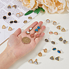 FIBLOOM 18 Pairs 18 Style Sparkling Triangle & Hexagon & Flat Round Resin Stud Earrings EJEW-FI0001-81-3
