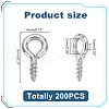 200Pcs 304 Stainless Steel Screw Eye Pin Peg Bails STAS-LP0001-19-2