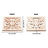 Natural Solid Wood Carved Onlay Applique Craft WOOD-WH0101-52-2