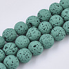 Spray Painted Natural Lava Rock Beads Strands X-G-N0324-C-03-1