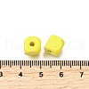 Spray Painted Wooden Beads WOOD-P021-01B-27-3