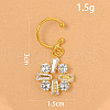 Brass Pave Clear Cubic Zirconia Flower Cuff Dangle Lip Rings FS-WGF1CAD-03-2