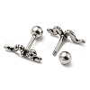 304 Stainless Steel Stud Earrings EJEW-Z034-17AS-2