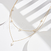 925 Sterling Silver Double Layer Necklaces NJEW-L116-12G-2