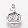 Brass Micro Pave Cubic Zirconia Pendants X-ZIRC-G139-15P-2