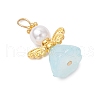 Acrylic with ABS Plastic Imitation Pearl Pendants PALLOY-JF04001-01-4