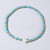 Natural Turquoise Beaded Stretch Bracelets for Women BG9690-10-1