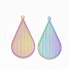 Ion Plating(IP) 201 Stainless Steel Filigree Pendants X-STAS-S108-67-2