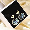Abalone Shell/Paua Shell Dangle Ear Studs EJEW-L099-05G-3