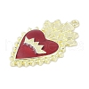 Rack Plating Alloy Enamel Pendants PALLOY-F018-30G-02-2