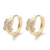 Brass Micro Pave Clear Cubic Zirconia Hoop Earrings EJEW-C121-06G-1