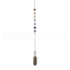 Mixed Synthetic & Natural Round Gemstone Pointed Dowsing Pendulums PALLOY-JF02455-02-3