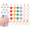   6Pcs 6 Colors Alloy Enamel Heart Link Chains for DIY Keychains MOBA-PH0001-06-1
