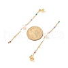 Natural Pearl Beaded Long Chain Dangle Stud Earrings for Women EJEW-JE04820-4