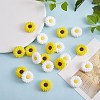 20Pcs 2 Styles Daisy Flower Silicone Focal Beads JX649A-5