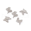 Brass Micro Pave Clear Cubic Zirconia Connector Charms ZIRC-P100-06P-4