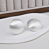 Half Round Drawbench Brass Stud Earrings for Women EJEW-G391-16S-1