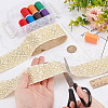7M Ethnic Style Polyester Jacquard Heart Ribbon SRIB-WH0026-16-3