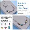 BENECREAT 60Pcs 6 Style Rack Plating Rainbow Color Alloy Beads FIND-BC0002-74-4