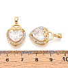 Brass Micro Pave Cubic Zirconia Pendants KK-N272-04G-3