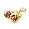 Brass Micro Pave Clear Cubic Zirconia Pendants KK-U065-05D-G-2