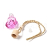 Rose-shaped Refillable Empty Perfume Bottles Pendant HJEW-D001-09B-3