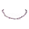 Natural Lilac Jade Chip Beaded Necklace NJEW-JN04616-04-1