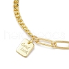 Brass Charm Bracelets BJEW-JB10392-03-3