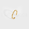 Minimalist adjustable stainless steel ring with woven lines RP5581-1