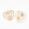 Brass Cubic Zirconia Pendants ZIRC-Q002-124G-1