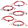 5Pcs 5 Styles Adjustable Nylon Thread Braided Bead Bracelets BJEW-SZ0001-50-1