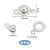 Unicraftale 10Pcs Brass Snap Clasps KK-UN0001-73-3