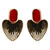 Oval with Heart Alloy Dangle Stud Earrings FS-WG677E1-01-5