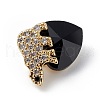 Real 18K Gold Plated Rack Plating Brass Micro Pave Clear Cubic Zirconia Pendants KK-C015-06G-07-2