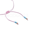 Glass Imitation Pearl & Seed Braided Bead Bracelets WO2637-22-3