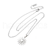 Heart Flower 304 Stainless Steel Pendant Necklaces NJEW-M096-11P-2