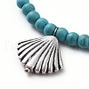 Synthetic Turquoise(Dyed) Stretch Bracelets BJEW-JB05008-01-2