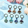 7Pcs Natural Gemstone Keychains KEYC-JKC01222-2