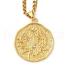 Brass Clear Cubic Zirconia Curb Chain Constellation Pendant Medal Necklaces for Women NJEW-U010-01G-01-1