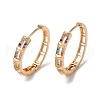 Brass Micro Pave Colorful Cubic Zirconia Hoop Earrings EJEW-M238-65KCG-1