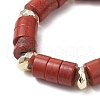 Hematite Beads & Natural Natural Red Jasper Finger Rings for Women RJEW-JR00873-02-4