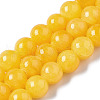 Natural Dyed Yellow Jade Gemstone Bead Strands X-G-R271-6mm-Y07-2