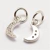 Brass Micro Pave Grade AAA Cubic Zirconia Charms ZIRC-G090-03P-NR-1