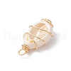 Natural Cowrie Shell Copper Wire Wrapped Pendants PALLOY-JF03368-5