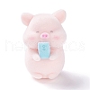 Flocky Resin Miniature Pig Figurines AJEW-Z007-06-1