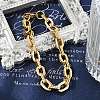 304 Stainless Steel Double Cable Link Chain Bracelets for Women Men BJEW-F488-36G-2