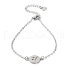 201 Stainless Steel Link Bracelets with Cable Chains BJEW-P297-01P-D-1