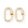 Brass Micro Pave Cubic Zirconia Screw Carabiner Lock Charms ZIRC-L093-58A-G-1