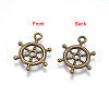 Tibetan Style Alloy Helm Pendants X-TIBEP-S257-AB-FF-2