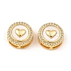 Brass Micro Pave Clear Cubic Zirconia Slide Charms KK-K342-09G-05-1